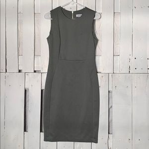 Calvin Klein Size 6 Grey Classic Fitted Dress